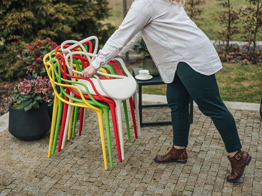 Szett 4 db műanyag szék KATO, sárga