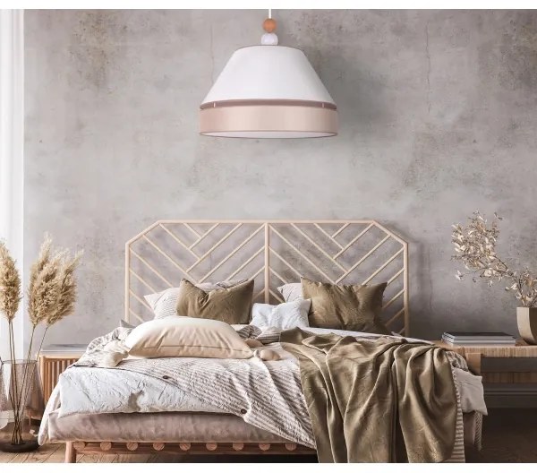 Duolla - Csillár zsinóron AVIGNON 1xE27/15W/230V á. 60 cm fehér/bézs