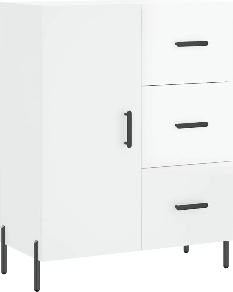 vidaXL magasfényű fehér szerelt fa tálalószekrény 69,5 x 34 x 90 cm