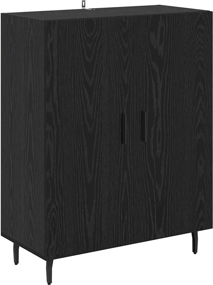 vidaXL Széf Fekete tölgy 69,5 x 34 x 90 cm Faanyag