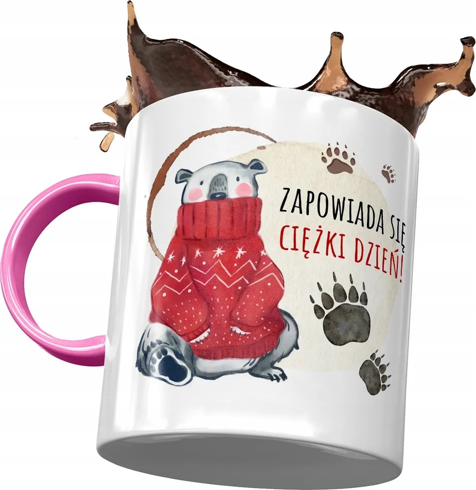 Rózsaszín bögre macival Aranyos mackó ajándék fényképes nyomtatással