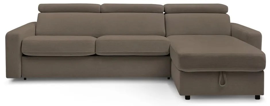 Barna kinyitható sarokkanapé (variálható) Monaco – Bobochic Paris