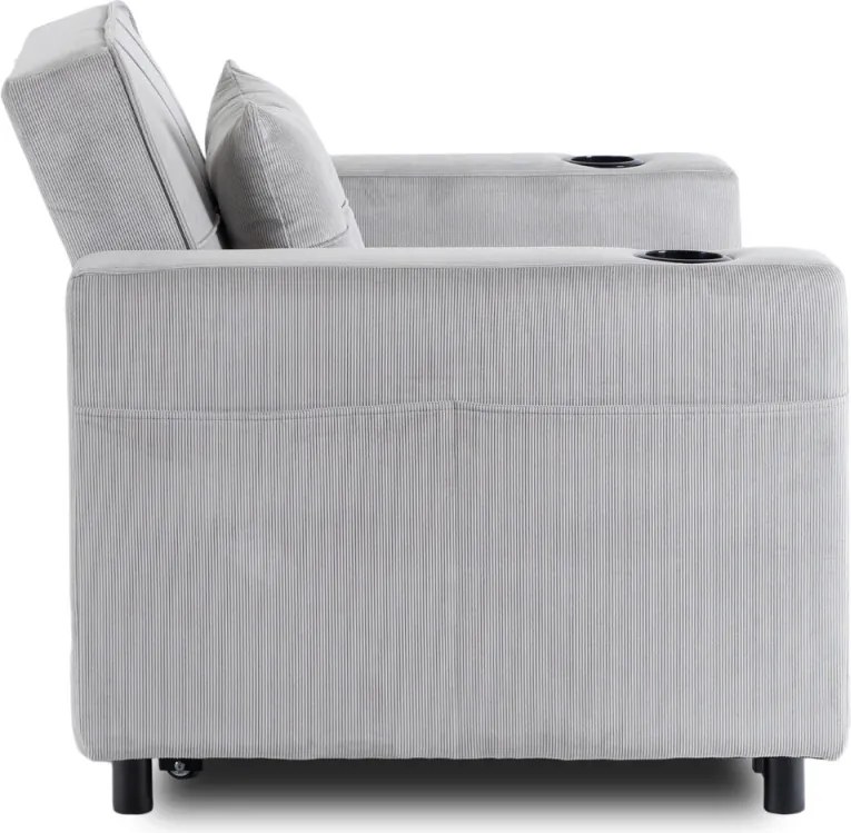 Dönthető fotel szürke kord kárpittal – SOLOR