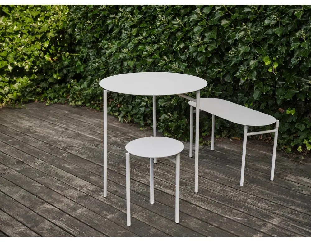 Fehér fém kerek étkezőasztal ø 70 cm Disc – Zone