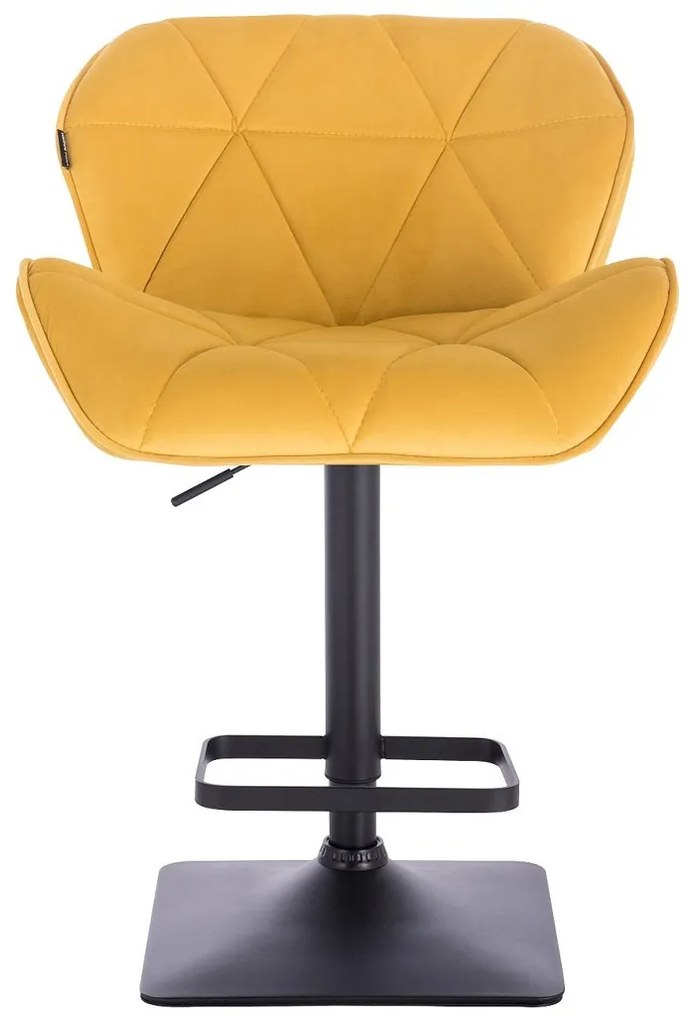 HR111KW Sárga modern velúr szék fekete lábbal