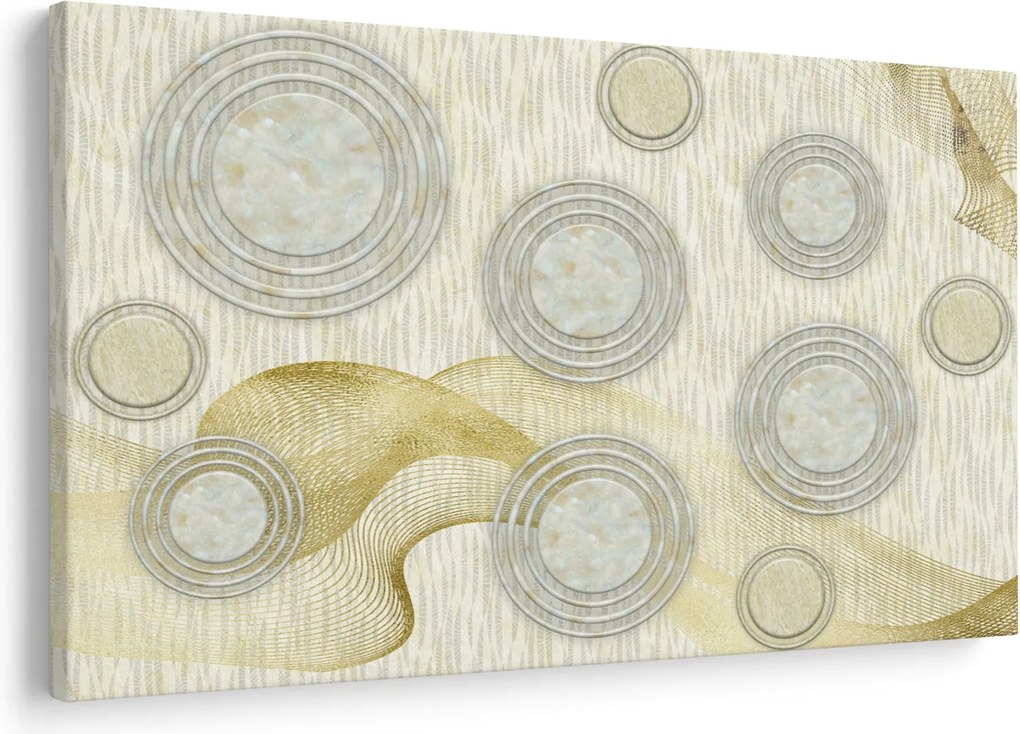Kép - absztrakció, márvány körök (90x60 cm)