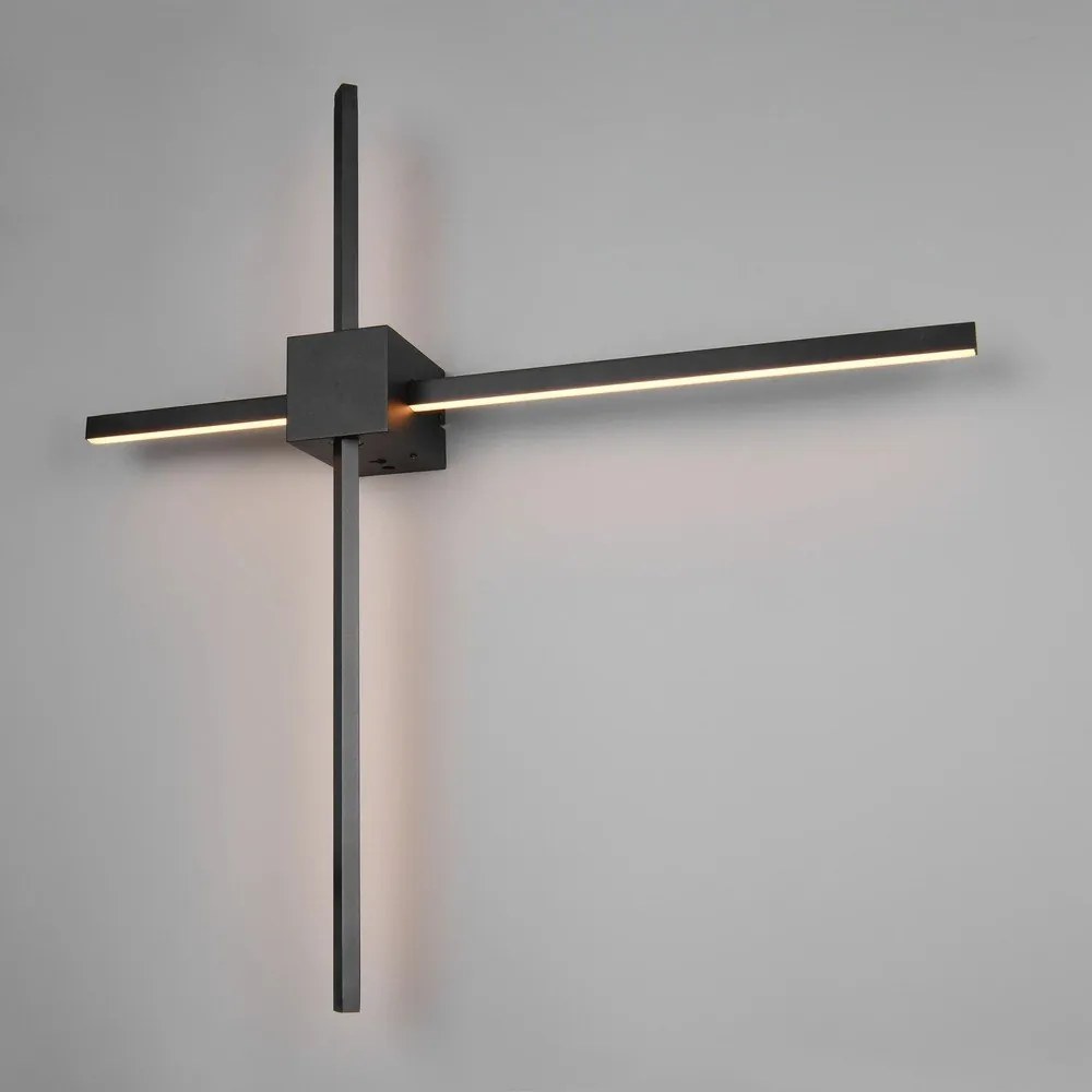 Matt fekete LED dimmelhető fali lámpa Cassino – Trio