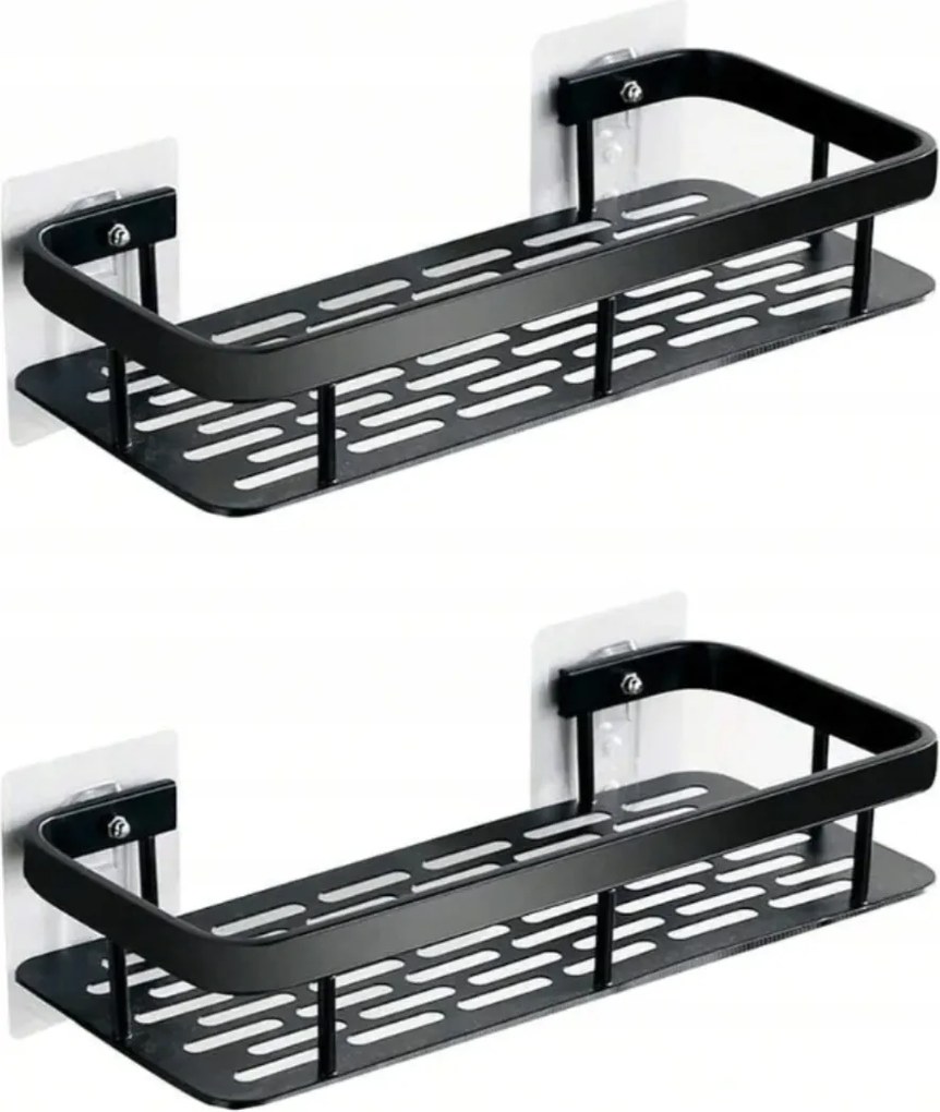 Fürdőszobai akasztós polc szett zuhanyhoz 2db loft akasztós kozmetikai