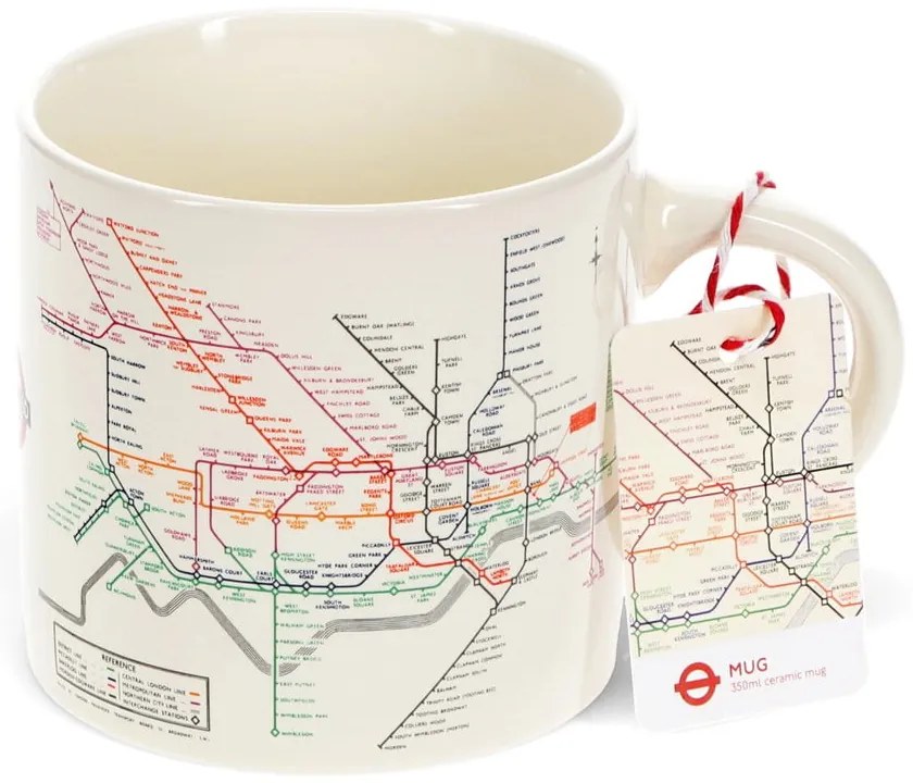 Bézs kerámia bögre 350 ml Heritage Tube Map – Rex London