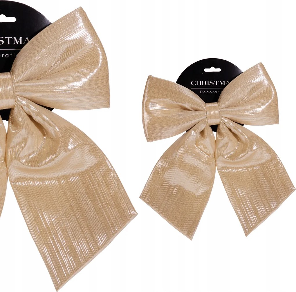 Nagy Dísz Masni Ablakra Karácsonyfa Ajtó 28 CM Arany Karácsonyi Dekoráció