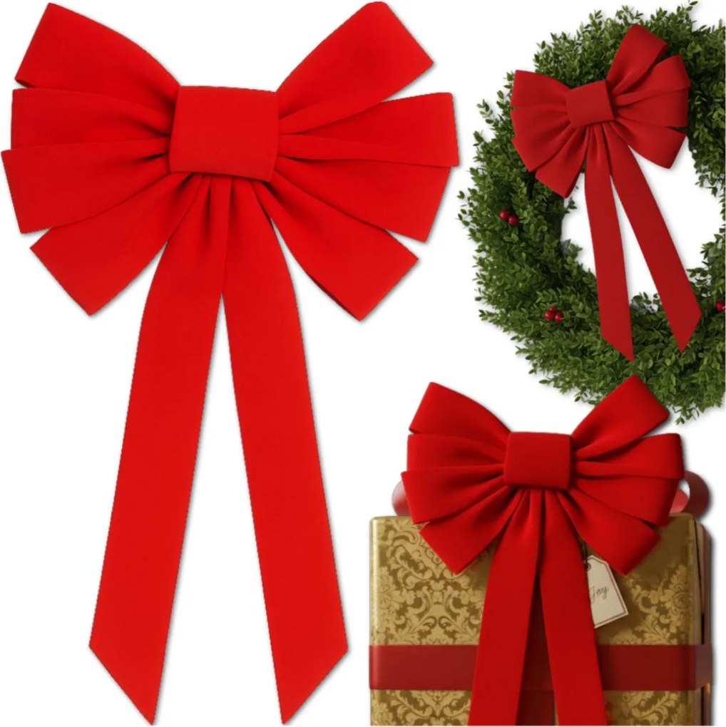 Masni Karácsonyfadísz Piros Nád Dekoráció Nagy Medál 49 CM