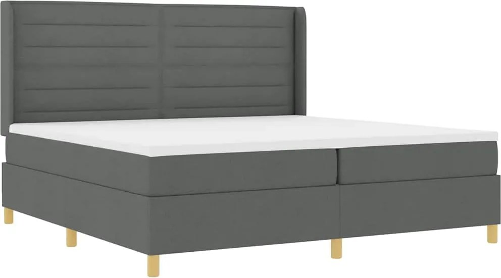 vidaXL Boxrugós ágy matracmal leddel Szürke 140 x 200 cm szövet