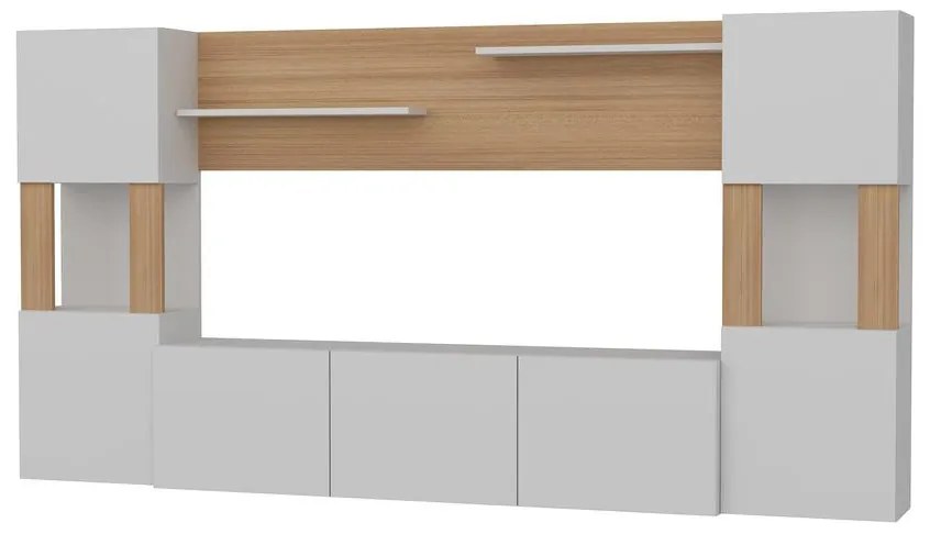 TV szekrény Lore - White, Teak