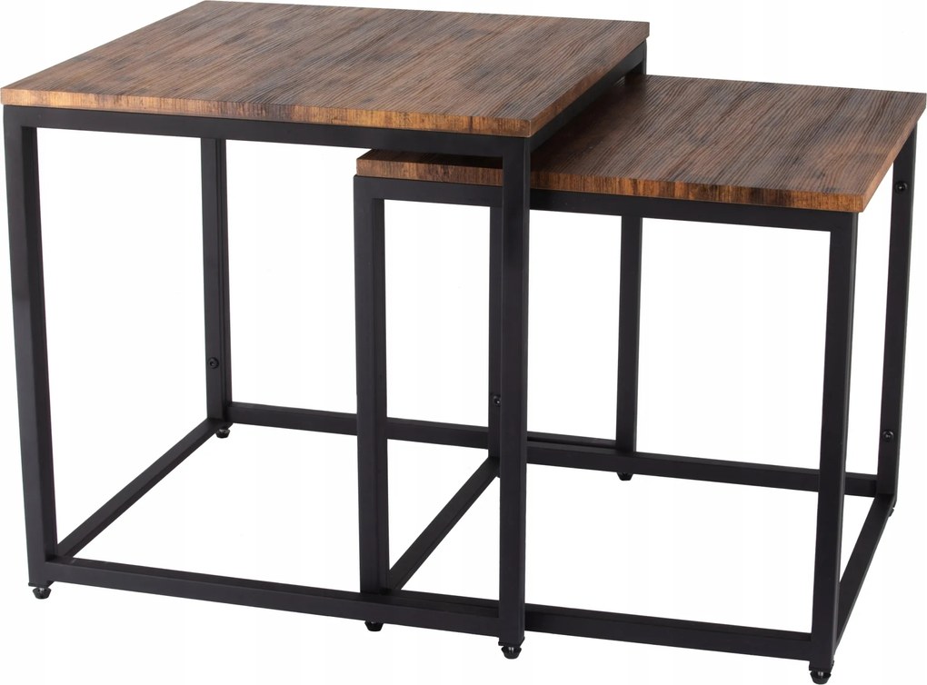 Dohányzóasztalok Loft Rusztikus Asztal Pad Asztal Szett 2 Asztal 2in1