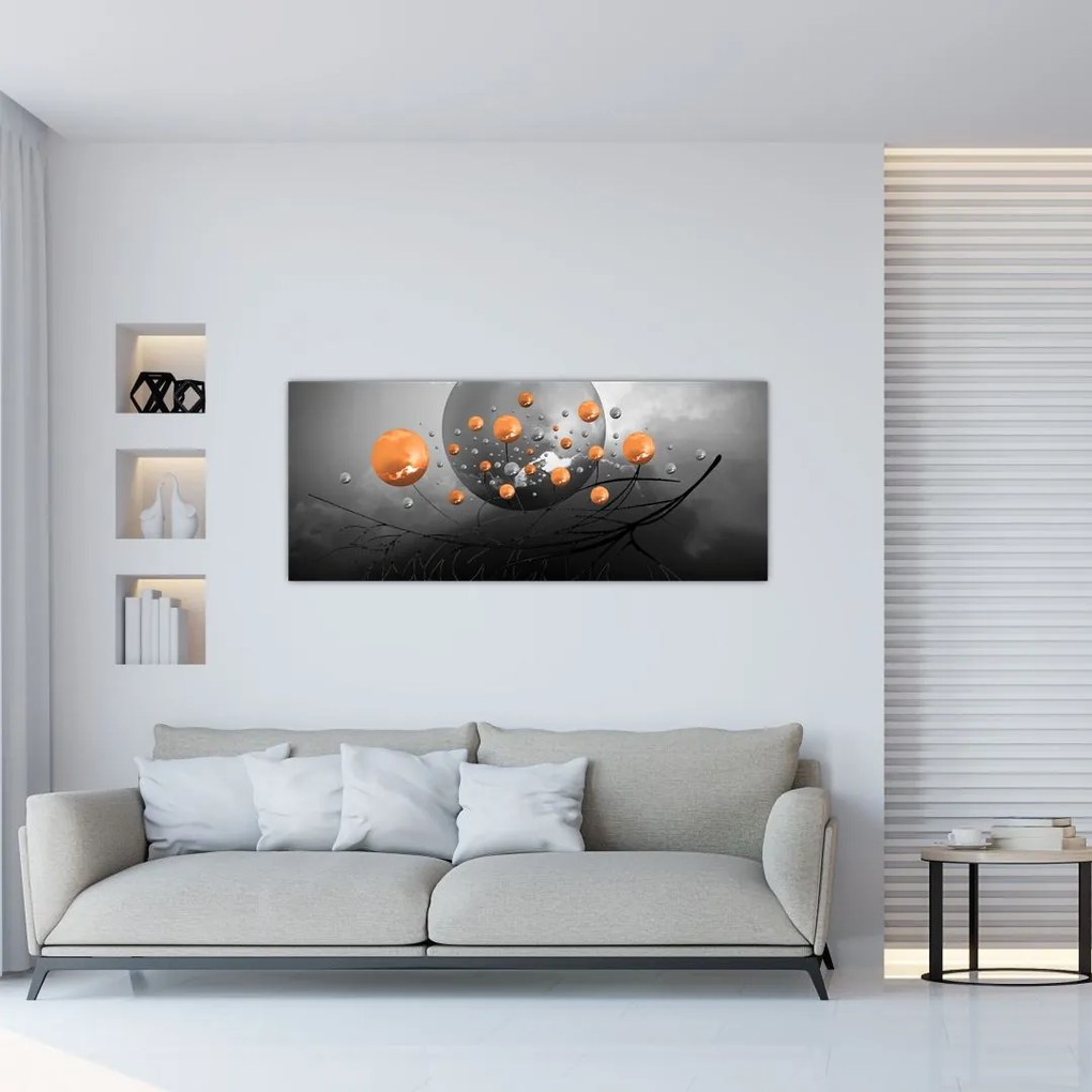 Narancssárga gömbök képe (120x50 cm)