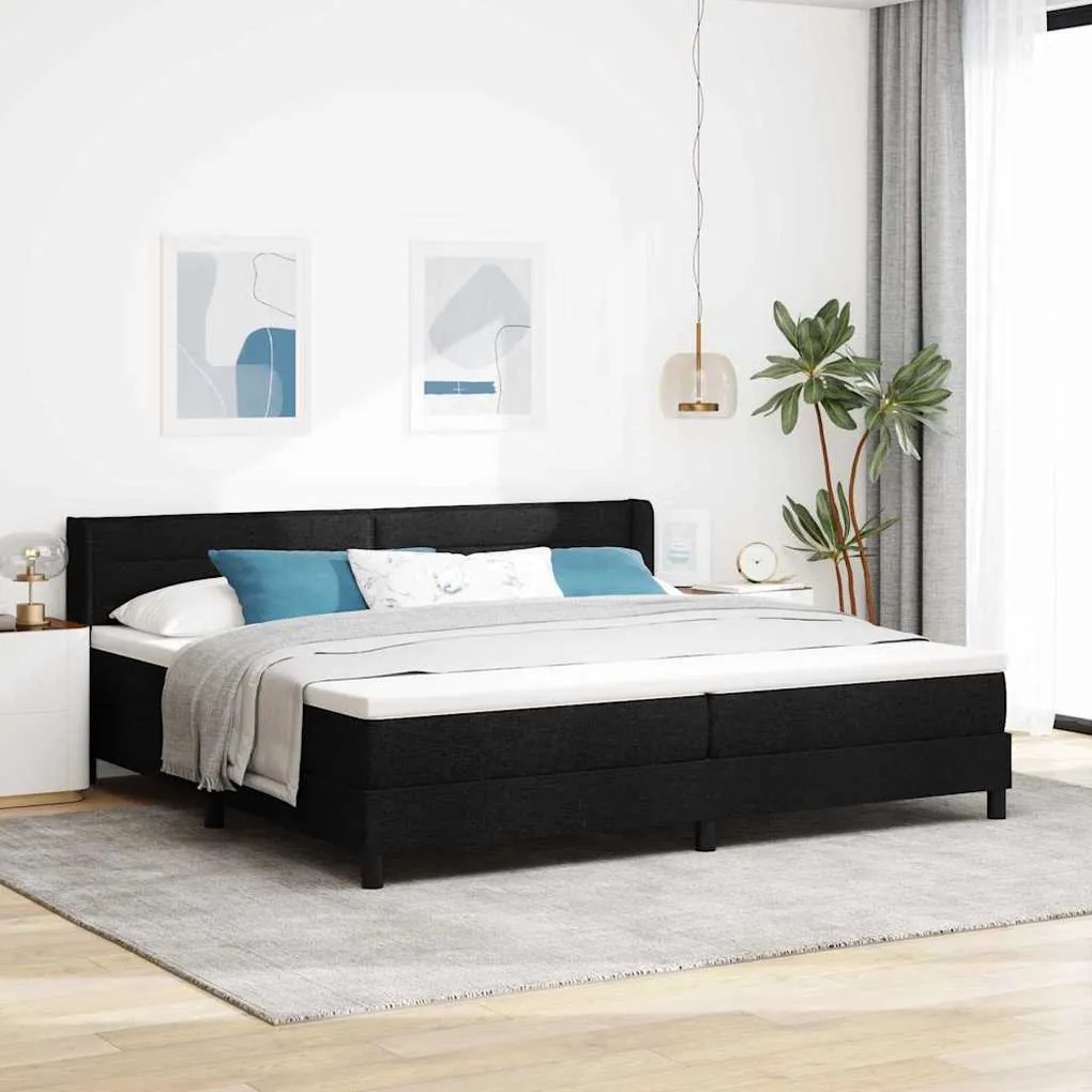 Boxspring ágy matraccal matracmal Fekete 200 x 200 cm