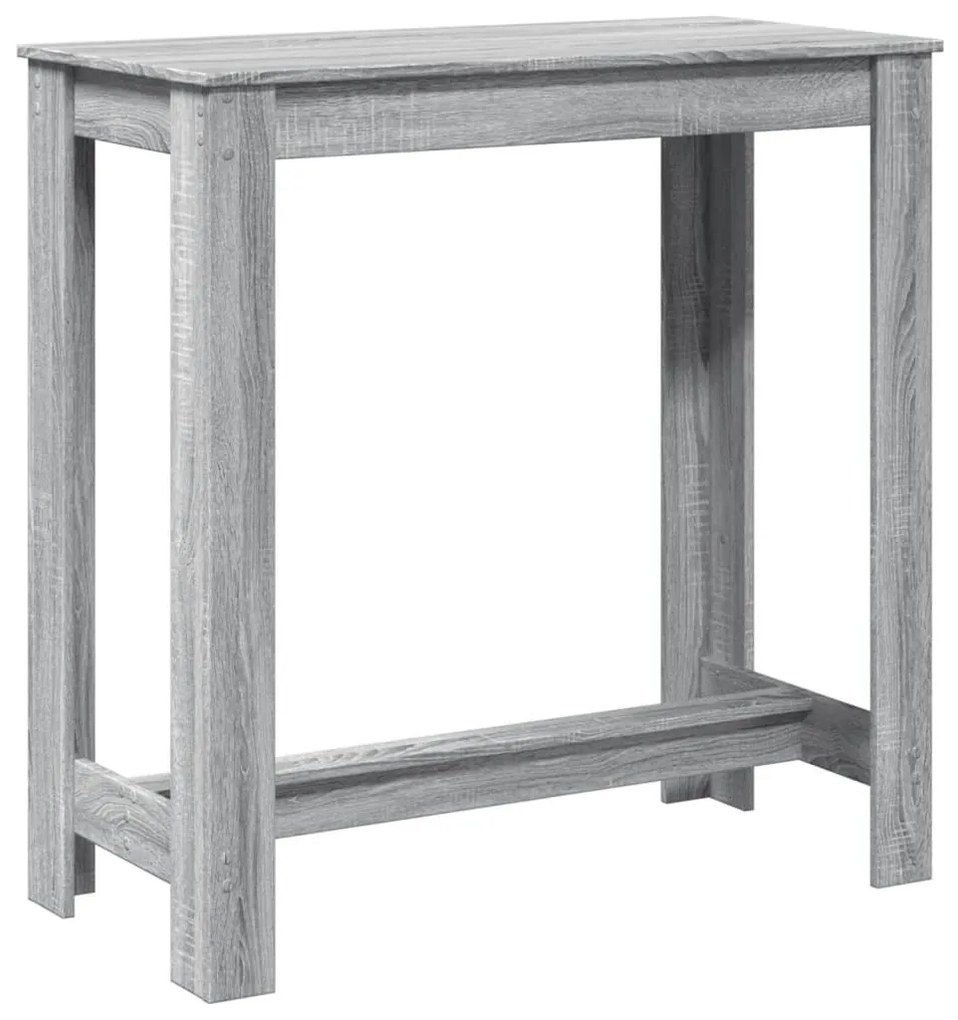 szürke sonoma színű szerelt fa bárasztal 102 x 50 x 103,5 cm