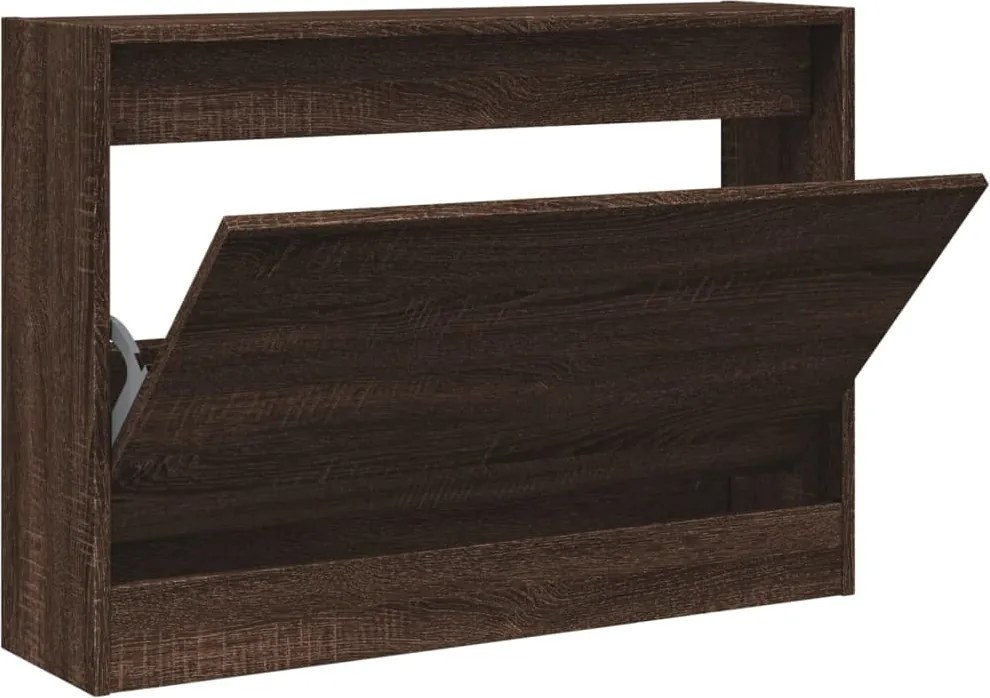 vidaXL barna tölgyszínű szerelt fa cipőszekrény 80 x 21 x 57 cm
