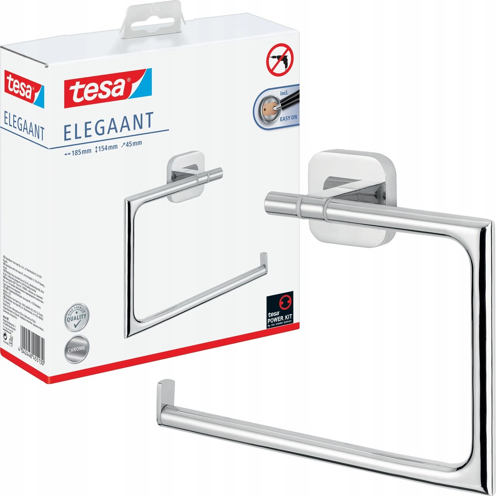 Fürdőszobai Törölközőtartó Öntapadós Függő Tesa Elegaant Fém