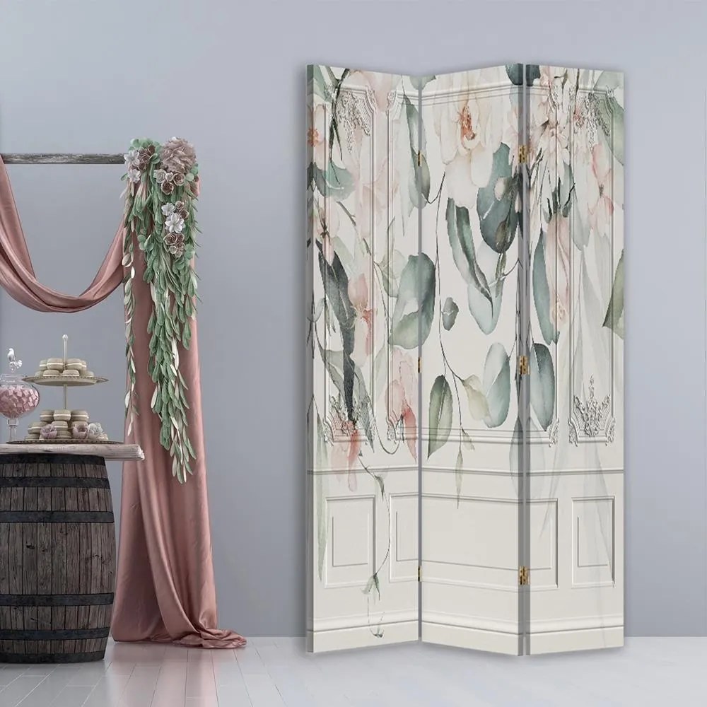 Gario Paraván Pasztell virágok Méret: 145 x 170 cm, Kivitelezés: Klasszikus paraván