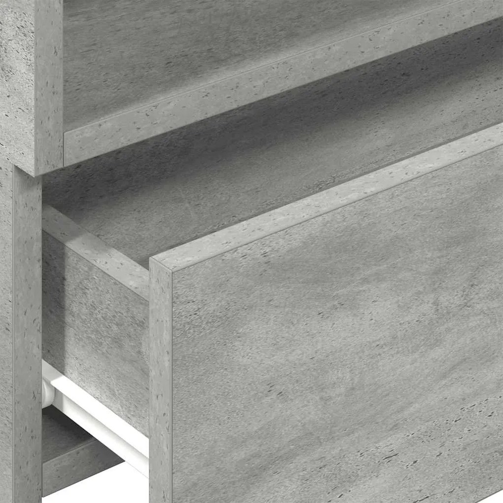betonszürke falra szerelhető éjjeliszekrény 45 x 26 x 28,5 cm