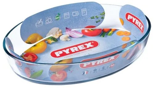 Pyrex üveg sütőedény ovális 2,2 l, 30 x 21 x 6 cm,30 x 21 x 6 cm