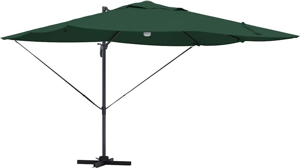 vidaXL Napernyő Zöld 351 x 250 x 253 cm Pamut és Alumínium