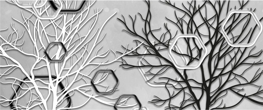 Absztrakt kép a fák (120x50 cm)