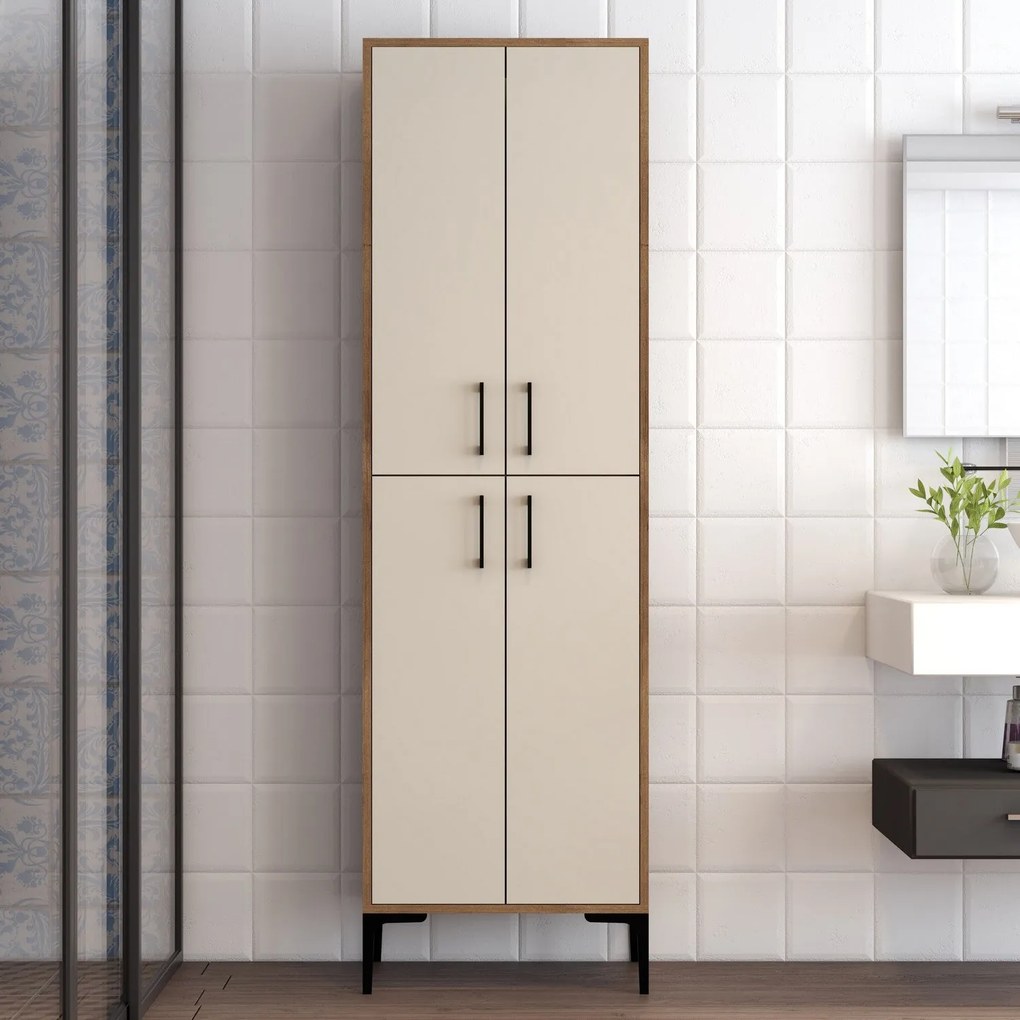 Tároló szekrény Berlin A - Walnut, Cream