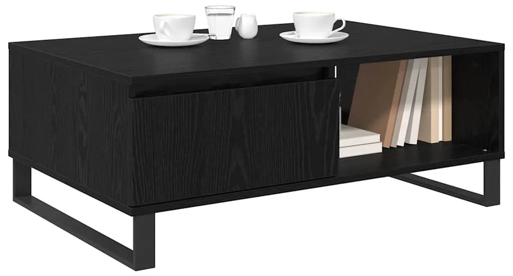 Dohányzóasztal fiókkal Musta tammi 90 x 60 x 35 cm Faanyag