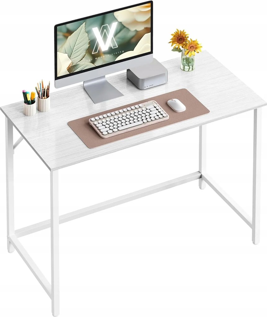 Gamer Íróasztal Számítógépasztal 100x76x50 cm Fehér Szabadonálló Íróasztal