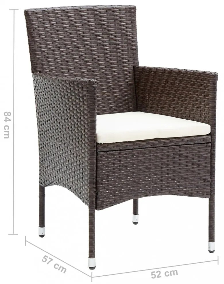 2 db barna kerti polyrattan étkezőszék