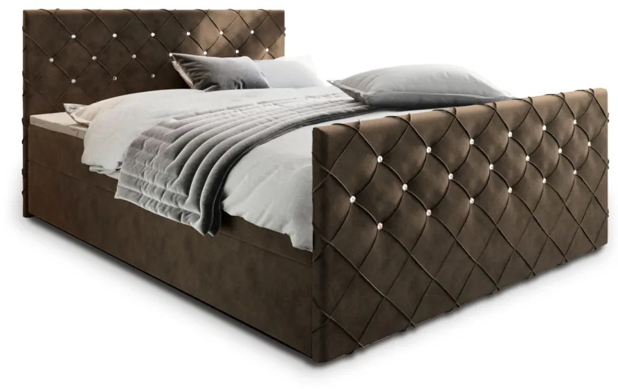 MINDY kárpitozott boxspring ágy, 160x200, magic velvet 2205