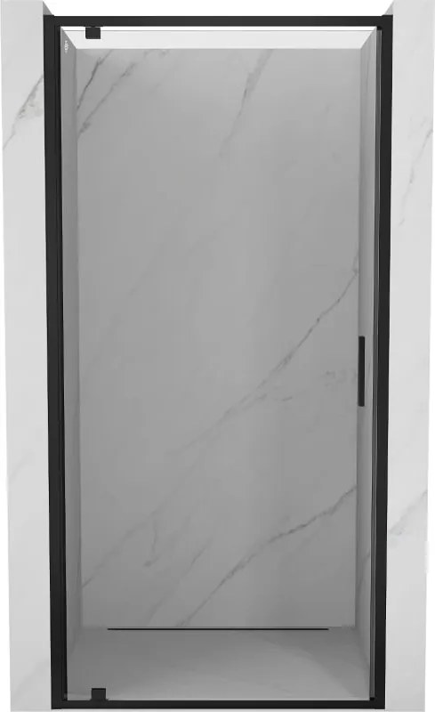 Mexen Exo zuhanyajtó nyíló 85 cm, áttetsző, fekete - 8181-085-000-70-00