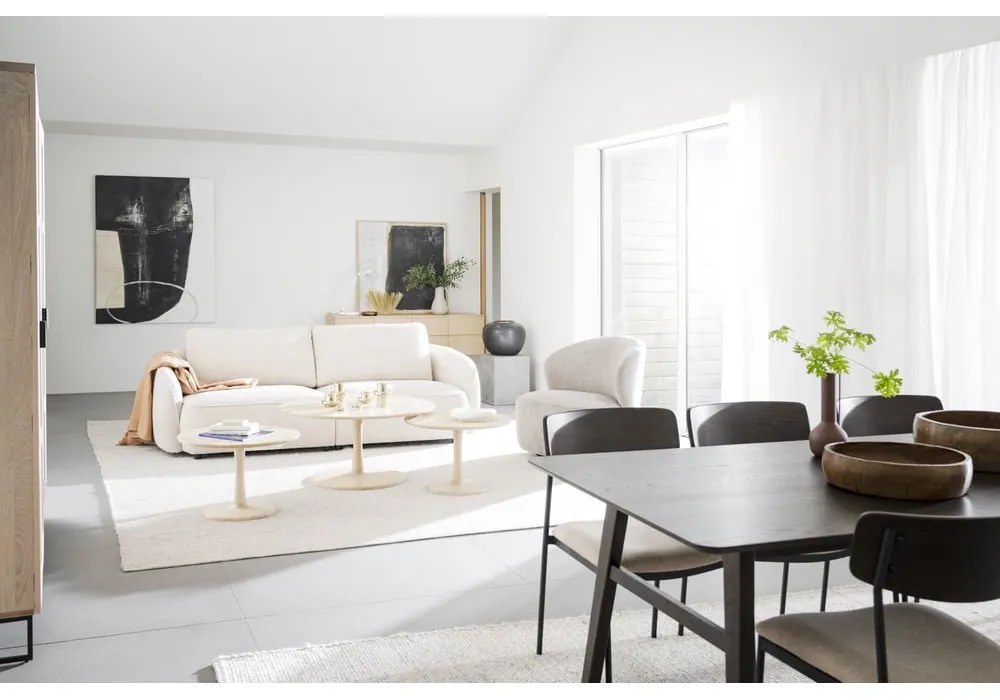 Natúr színű kerek dohányzóasztal tölgyfa dekorral 60x60 cm Hobart – Rowico