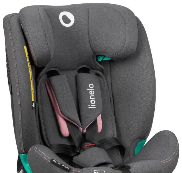 Lionelo - Forgatható gyerekülés bázissal BASTIAAN ONE i-Size 40-150 cm Pink Rose