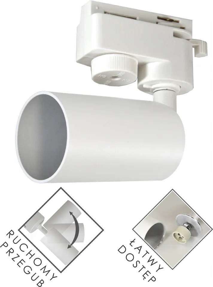 Mennyezeti sín lámpatest 1 fázisú sínhez GU10 B mozgás