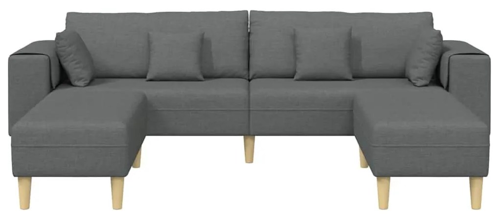 Szövet kanapé párnával 3 pcs Sötétszürke 208 cm szövet