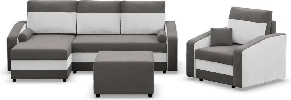 Hewlet fotel, szövet anyag, bonell töltet, fekete - szürke