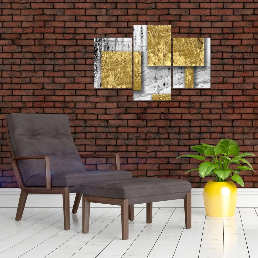Kép - Arany négyzetek N⁰3 (90x60 cm)