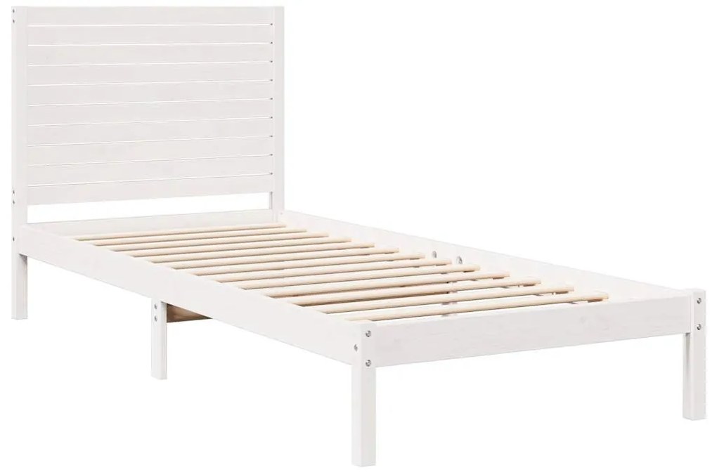 fehér tömör fa extra hosszú ágykeret matrac nélkül 90 x 210 cm