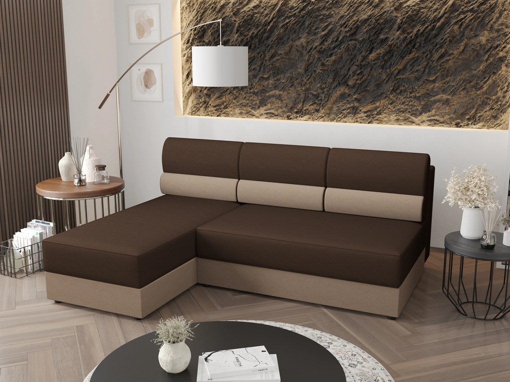 Sarok ülőgarnitúra Radiant L1 (sötétbarna + bézs) (B). 1062202