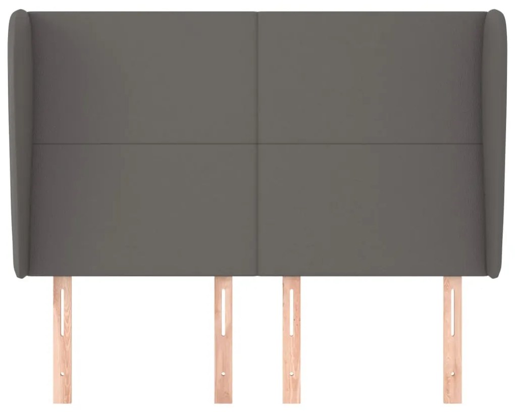 szürke műbőr fejtámla szárnyakkal 147 x 23 x 118/128 cm