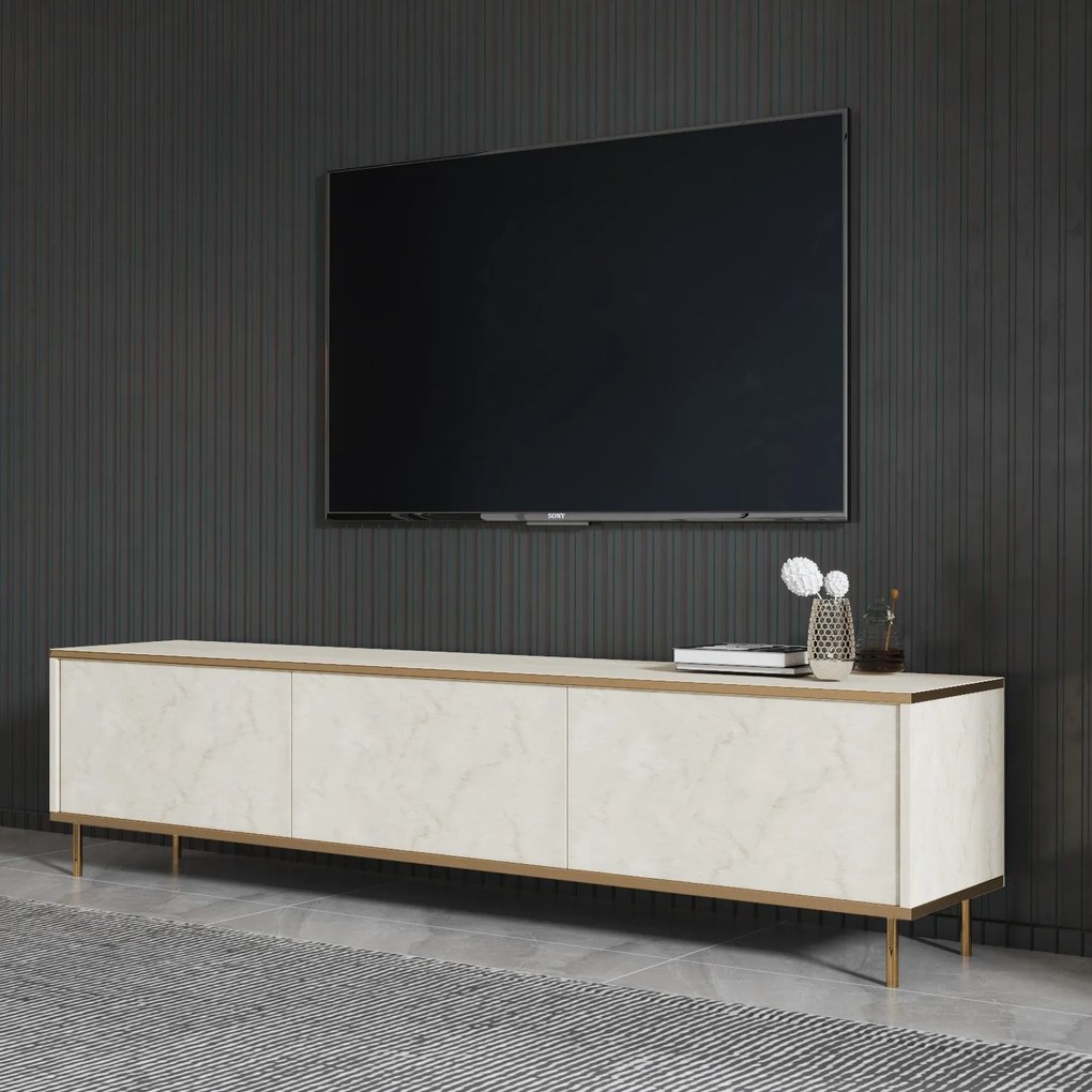 TV szekrény Imaj - Travertine, Gold