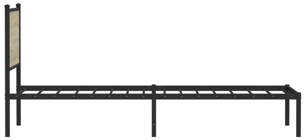 sonoma tölgy színű fém ágykeret matrac nélkül 100 x 200 cm
