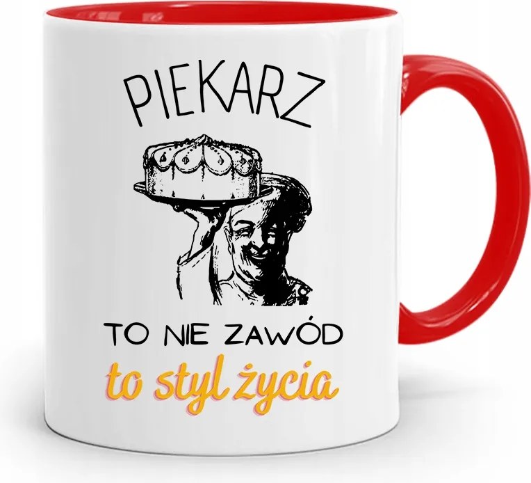 Piros Bögre Péknek A Pék Egy Életstílus, fényképes nyomtatással