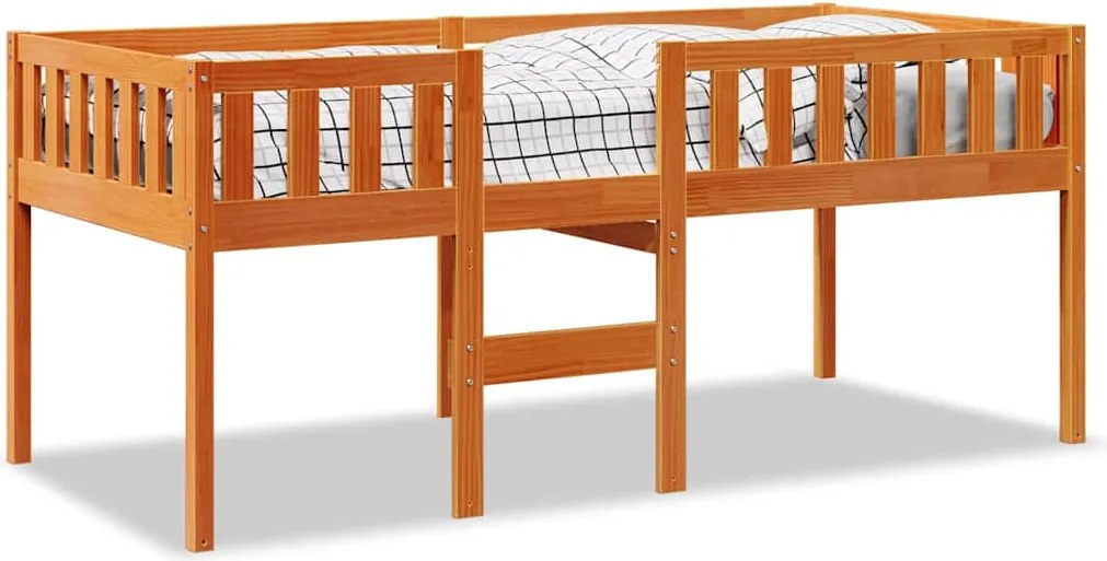 vidaXL viaszbarna tömör fenyőfa gyerekágy matrac nélkül 90 x 190 cm