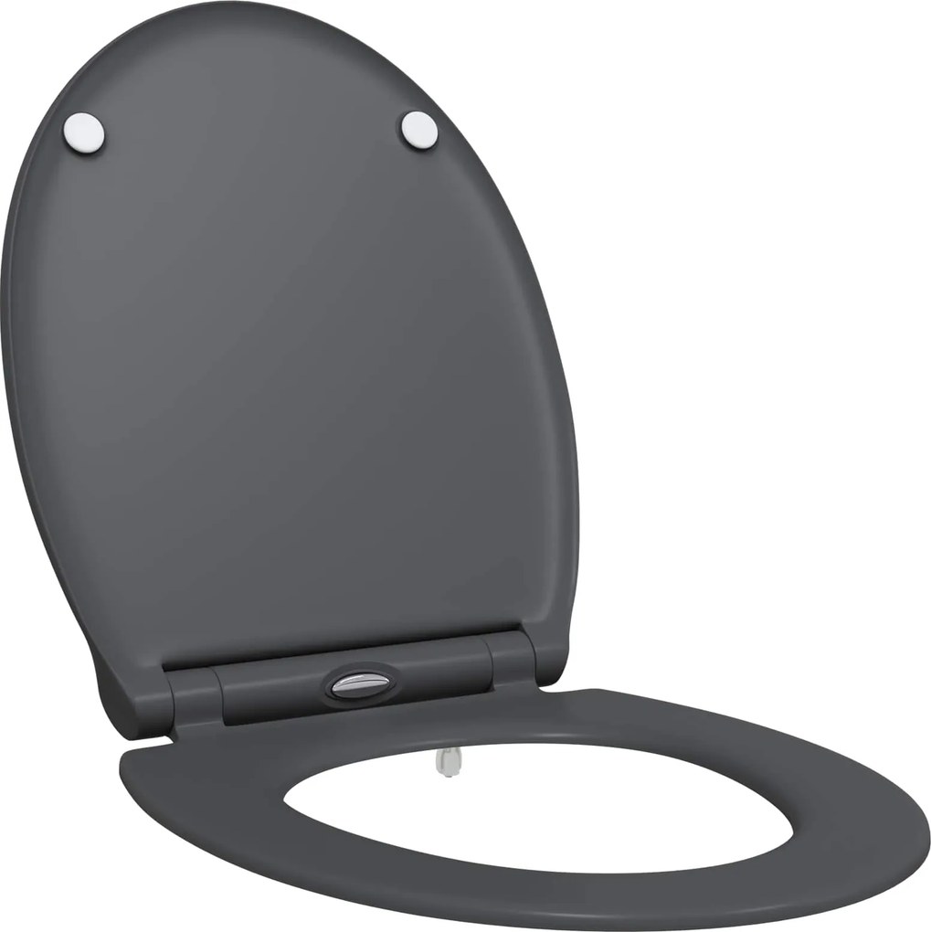 vidaXL WC ülőke Antracit 47 x 37,5 x 3,8 cm Duroplast