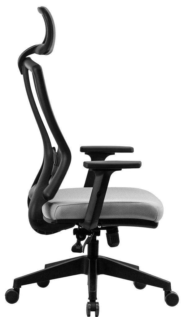 Ello ergonómikus irodai forgószék deréktámasszal, fejtámasszal, 3D Air mesh hálós
