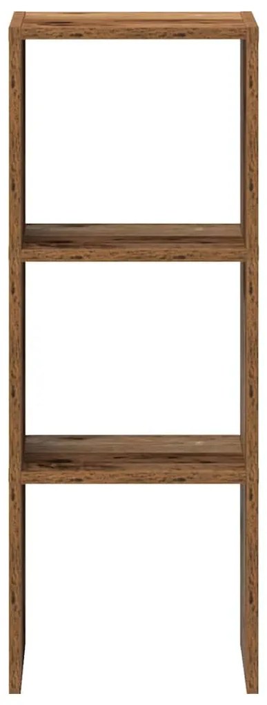 antik fa színű szerelt fa könyvespolc halmozható 30 x 30 x 80cm